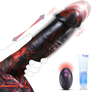 Realistic Trusting Dildo Sex Toys - 10Thick Dildo Vibrator with Thrusting Swinging & Vibrating for G Spot Vagina Anal Sex Stimul