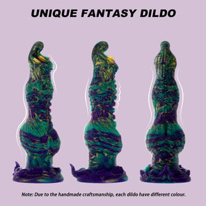 10.24 '' Squirting Monster Dildo Fantasy Ejaculating Dog Knot Penis,Silicone Realistic Tentacle Dildo Dragon Cock W/Enema Bulb,T