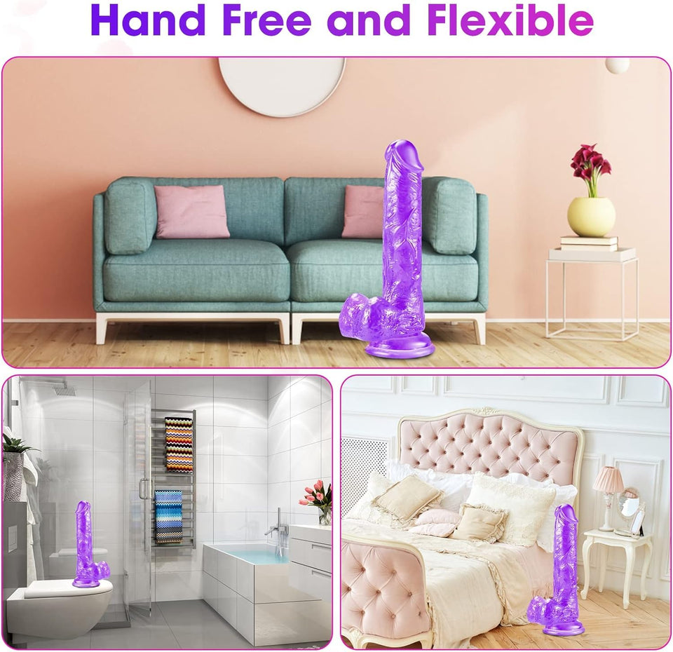 7.08 inches Realistic Dildo for Beginners, Silicone Anal Dildos Lifelike Fake Penis for Women/Men/Gay, Adult Sex Toys for G spot