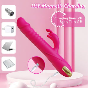 SUPOLA Thrusting Dildo Vibrator Adult Toys for Women - Sex Toys Dildos Rabbit G Spot Vibrator with 3 Fast Thrusting & 10 Vibrati