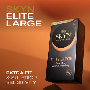 SKYN Elite Large Non-Latex Lubricated Condoms, 36 Count, Comfortable and Smooth Lubricated Condoms, Triple Tested (Pack of 1)