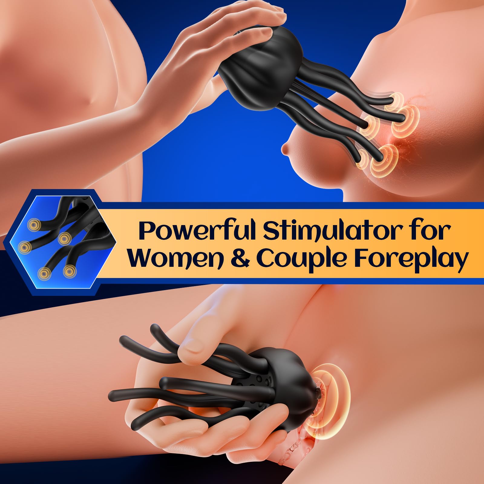 Male Sex Toys Penis Vibrator for Men - EINSEO Male Masturbator Stroker with 10 Vibrating Modes Wrapping Tentacle Male Vibrator f