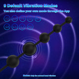 Anal Beads Vibrator Sex Toys - 14.5 Inch App Remote Control Butt Plug G-spot Vaginal Prostate Massager with 9 Vibrating Modes, W