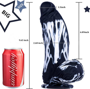 2.68 ' ' Diameter Huge Thick Dildo, 10 inch Monster Silicone Big Dildo with Strong Suction Cup for Hands-Free and Anal Play, G-s