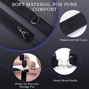 BDSM Bondage Sex Toys Restraints, Couples Sex Toy Handcuffs Adjustable Sex Cuffs Sex Restraints Straps Wrist-to-Thigh, Restraint