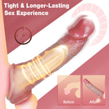 Sex Toys Vibrator Penis Sleeve - Male Sex Toys for Men Penis Extender Dildo Vibrating Cock Ring Sleeve 10 Mode Remote Control, A