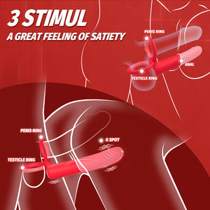 Anal Toys Vibrating Cock Ring Sex Toys for Men,Anal Dildo Male Vibrator with 10 Vibration Modes,Strap-On Dildo Butt Plug with Pe