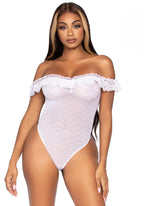 Lace Ruffle Off The Shoulder T - O/S / White