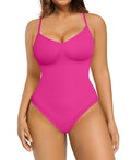 FeelinGirl Shapewear Tummy Control Sculpting Bodysuit Seamless Body Shaper Shapewear Bodysuit for Women Rose Red M/L