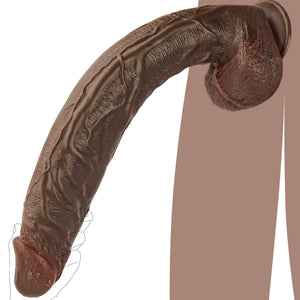 17.7 Inch XXL Black Realistic Monster Dildo, Extra Long Huge Anal Dildo with Suction Cup for Hands-Free Deep Play, Adult Sex Toy