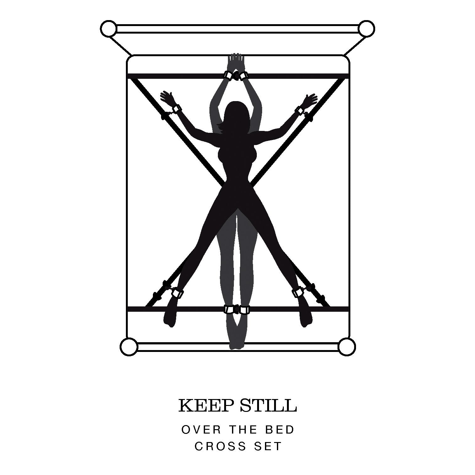 Fifty Shades Keep Still Over The Bed Cross Restraint Silver