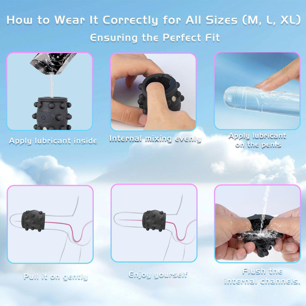 Vibrating Penis Sleeve Cock Ring, Couples Adult Sex Toys for Men Women, Penis Ring Vibrator Penis Extender for G Spot Stimulatio