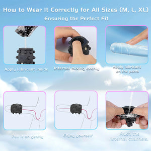 Vibrating Penis Sleeve Cock Ring, Couples Adult Sex Toys for Men Women, Penis Ring Vibrator Penis Extender for G Spot Stimulatio