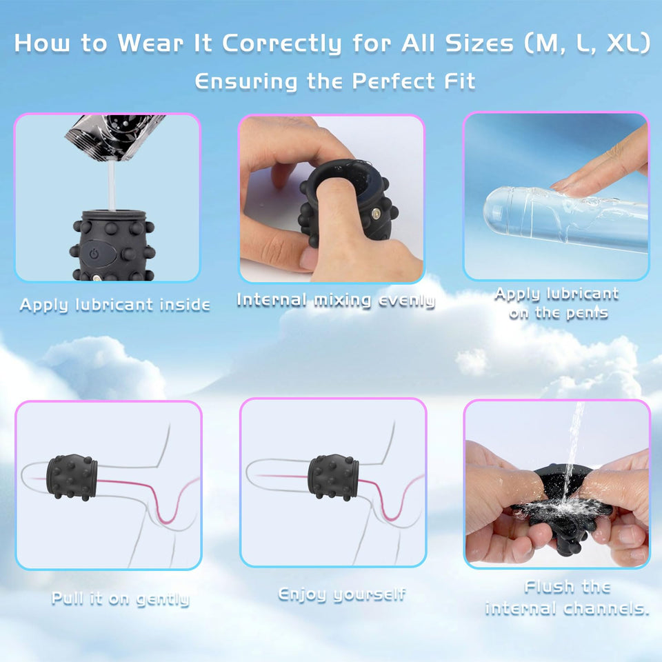 Vibrating Penis Sleeve Cock Ring, Couples Adult Sex Toys for Men Women, Penis Ring Vibrator Penis Extender for G Spot Stimulatio
