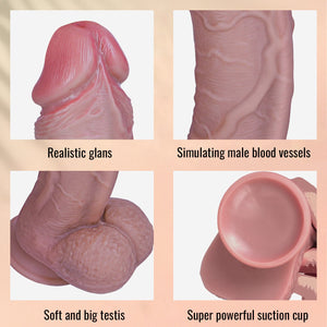 12 inch Dildo Realistic Huge Thick Anal Penis with Suction Cup, Adult and Gay for Silicone Sex Toys,Soft Thrusting Dildos for Wo