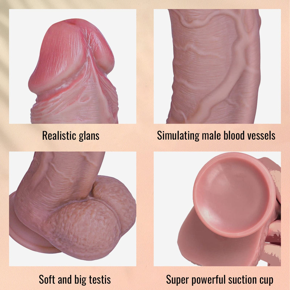 12 inch Dildo Realistic Huge Thick Anal Penis with Suction Cup, Adult and Gay for Silicone Sex Toys,Soft Thrusting Dildos for Wo