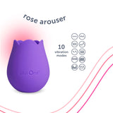 plusOne Rose Toy Vibrator for Women, Clitoral Stimulator Made of Body-Safe Silicone, Waterproof, USB Rechargeable and 10 Pulsing