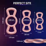 Silicone Cock/Penis Rings Set with 3 C-Ring Set - Helps Create Firmer and Thicker Erections - Side Tabs for Easy Removal and Adj