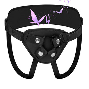 ASNOKNAE Adjustable Strap On Harness, Wearable Strapless Pegging Harness for Couples, Adult Sex Toy with Added Wide Back Strap f