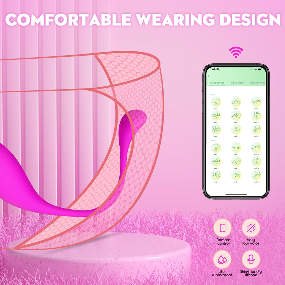 GMOKYY APP Remote Control Adult Sex Toys for Women, G Spot Vibrator Egg Wearable Panty Vibrators for Bluetooth Long Distance Lov
