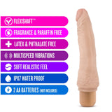 Blush Novelties Dr Skin Vibe 7 - Real Feel Realistic 8.5 Inch Long Vibrating Dildo - IPX7 Waterproof - Soft Body Safe Materials