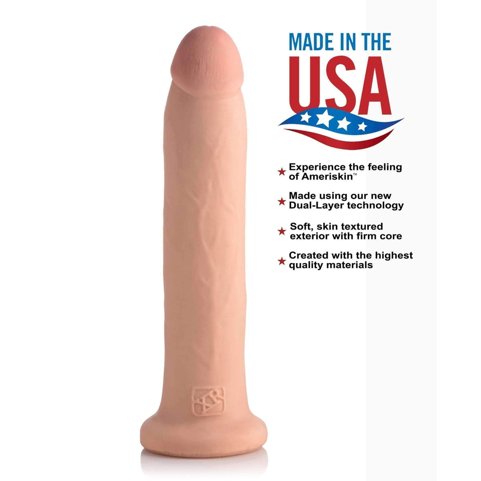 Xr Play Hard 11 Inch Ultra Real Dual Layer Suction Cup Dildo Without Balls, Skin Color, Flesh