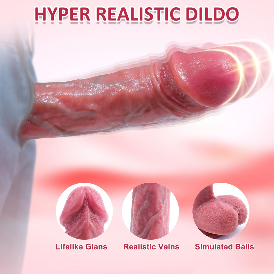 Female Sex Toys Thrusting Dildo - Sex Toys Realistic Silicone Anal Dildo with Vibrating & Thrusting & Heating & Remote, Adult Se