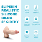b-Vibe Slipskin Dildo 8in Girthy Cream