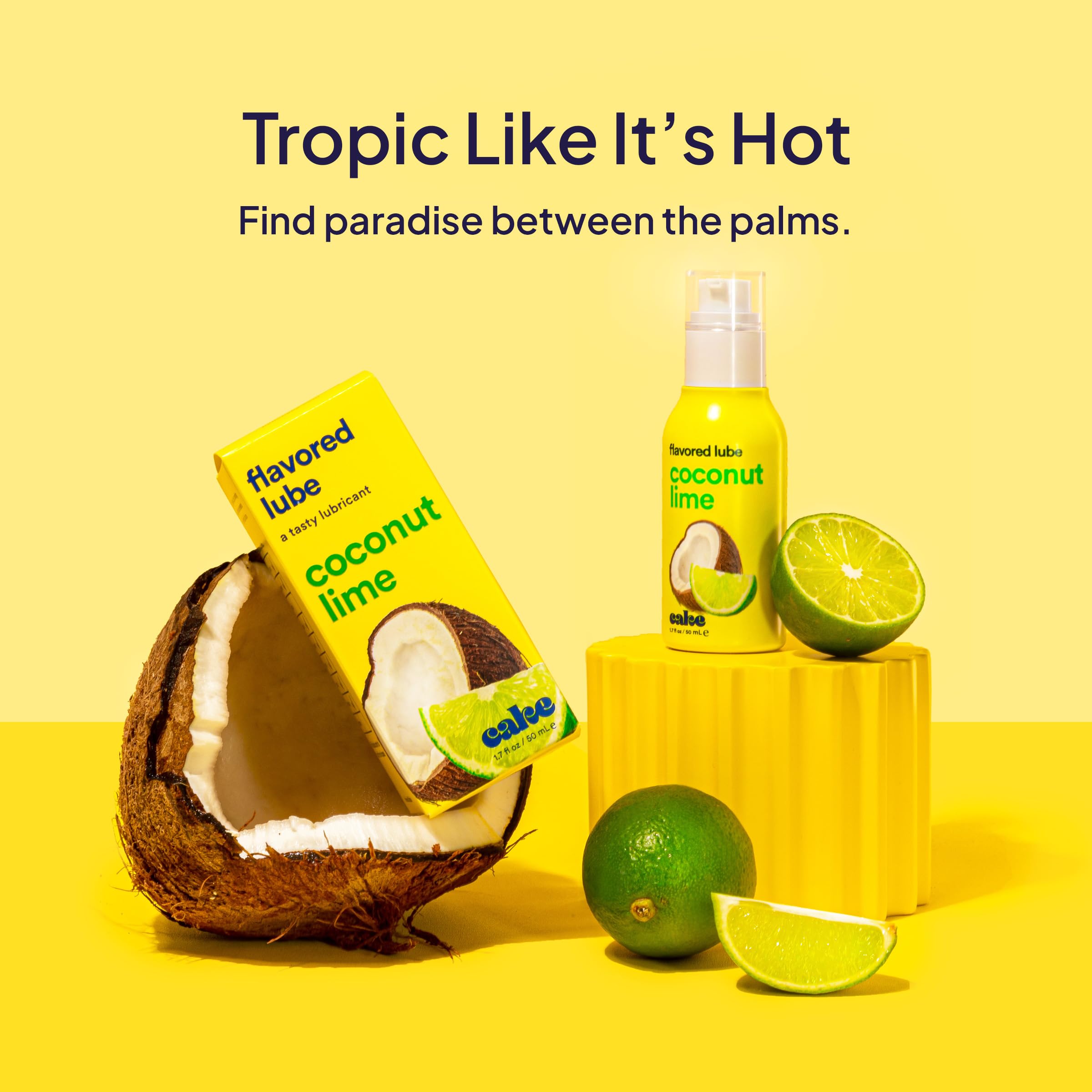 Hello Cake Coconut Lime Flavored Personal Lubricant - Water-Based Lube - No Aftertaste, Easy Clean-Up - Vegan, Sugar-Free, Glute