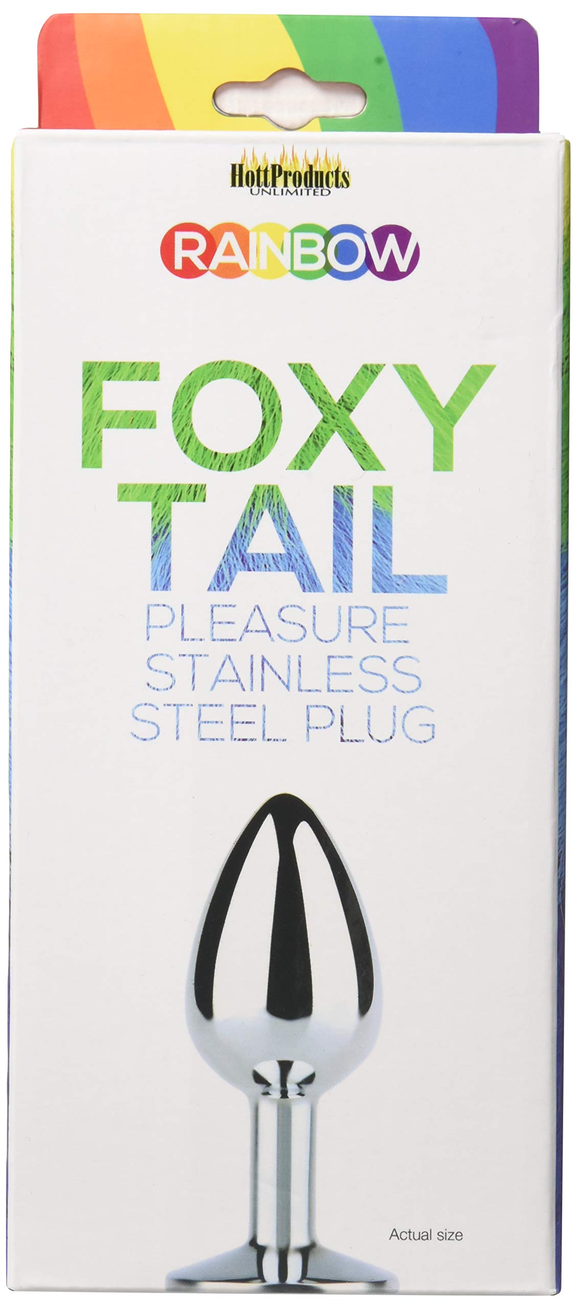 Hott Products Unlimited 64603: Rainbow Foxy Tail Stainless Butt Plug
