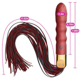 Romi Leather Sex Whip Spanking Flogger with Anal Vibrator 10 Vibrating Modes G Spot Massage Multifunction Pleasure Wands for Fet