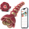 Anal Beads Butt Plug Vibrator - Rose Adult Sex Toys App Remote Control G-spot Vibrators Stimulator with 9 Vibrating Modes, Water