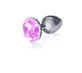 The 9s The Silver Starter Bejeweled Stainless Steel Plug w/Pink Jewel
