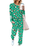 Ekouaer Sweatsuits Womens Loungewear Set Tracksuit Long Sleeve Pajamas Set with Pockets 2 Piece Outfits Lounge Sets Christmas Gr