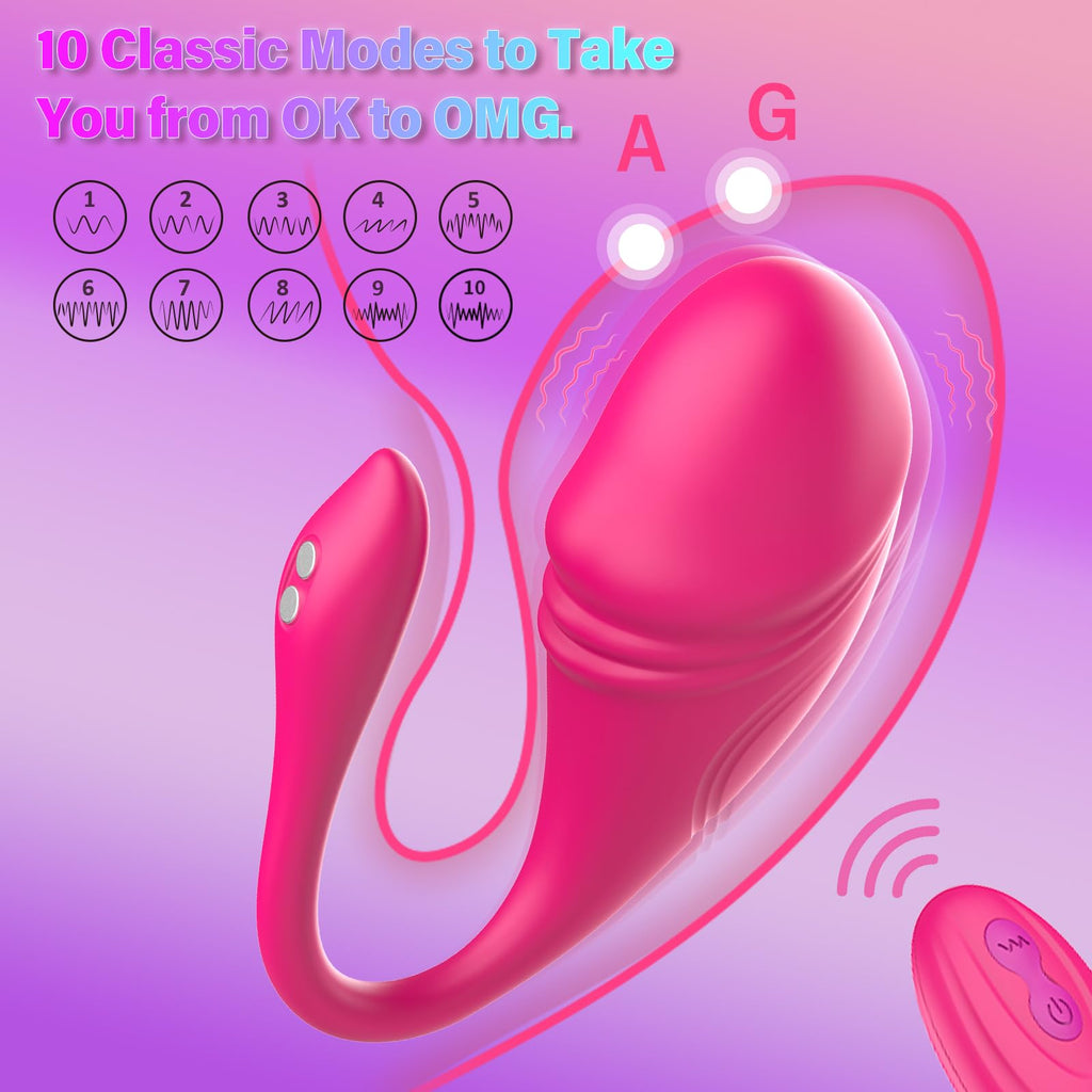Vibrating Wearable G-Spot Egg Vibrator - Smart App Remote Control Pantie Vibe Dildo Anal Sex Toys With 10 Vibration Modes, Water