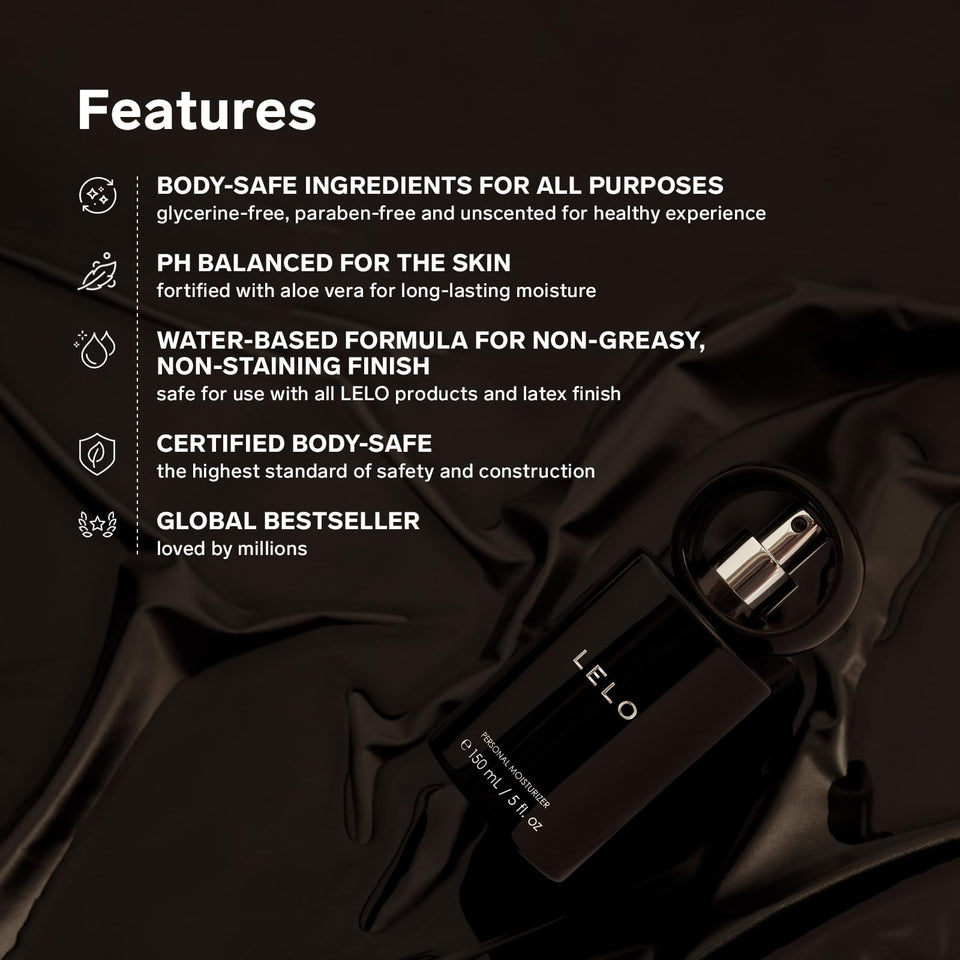 Lelo Personal Moisturizer, Luxury Waterbased Lubricant For Women And Men With Aloe Vera, Water Based Personal Lubricant Water Based Lubricant Gel For Couples (150 Ml/5 Fl. Oz)