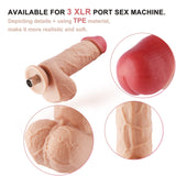 Sex Machine Attachments Toy 3XLR Lifelike Dildos, 3 XLR Connector Flexible Dildo with Balls for Thrusting Machines Accessories R