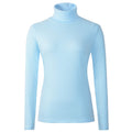HieasyFit Womens Cotton Turtleneck Top Basic Layering Thermal Underwear(Light Blue M)