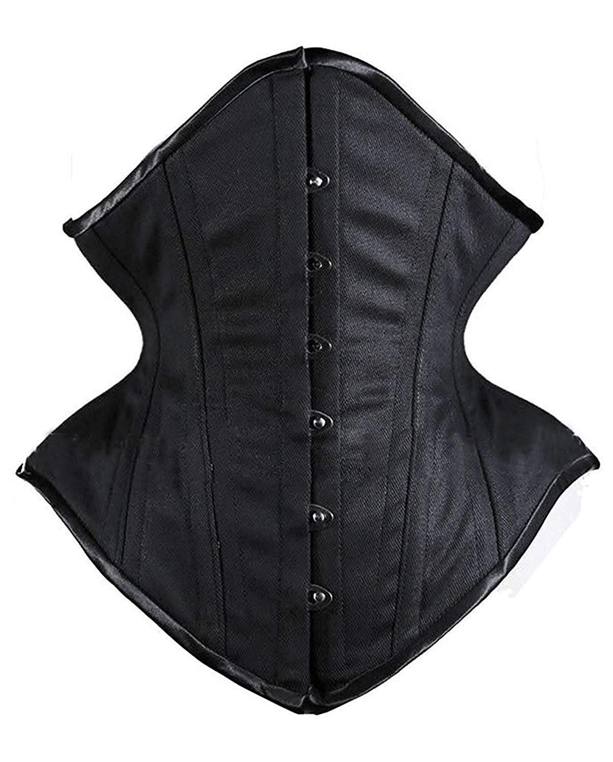 SHAPERX Women Waist Training Corsets Double Steel Boned Heavy Duty Long Torso Body Shaper, SZ1793-Black-2XL