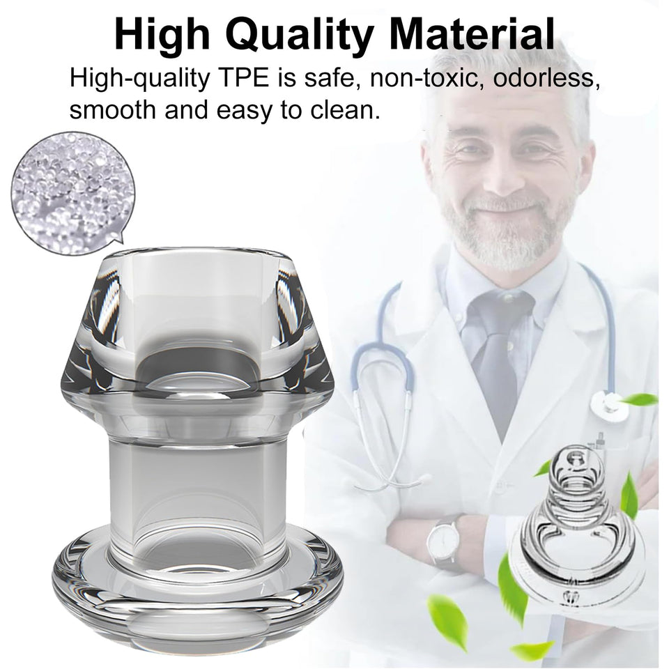 Tabuy Hollow Anal Plug Vaginal Dilator Speculum, TPE Transparent Anal Plug Anal Speculum Vaginal Stretcher Tunnel Anal Dilator B