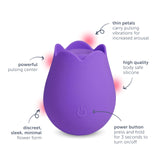 plusOne Rose Toy Vibrator for Women, Clitoral Stimulator Made of Body-Safe Silicone, Waterproof, USB Rechargeable and 10 Pulsing