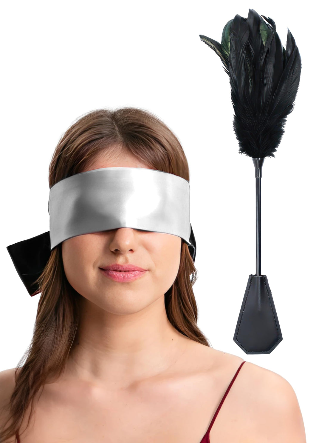 Sex Blindfold for Adult Play and Sex Black Horse Whip, BDSM Kit for Beginners, Sex Toys for Couples