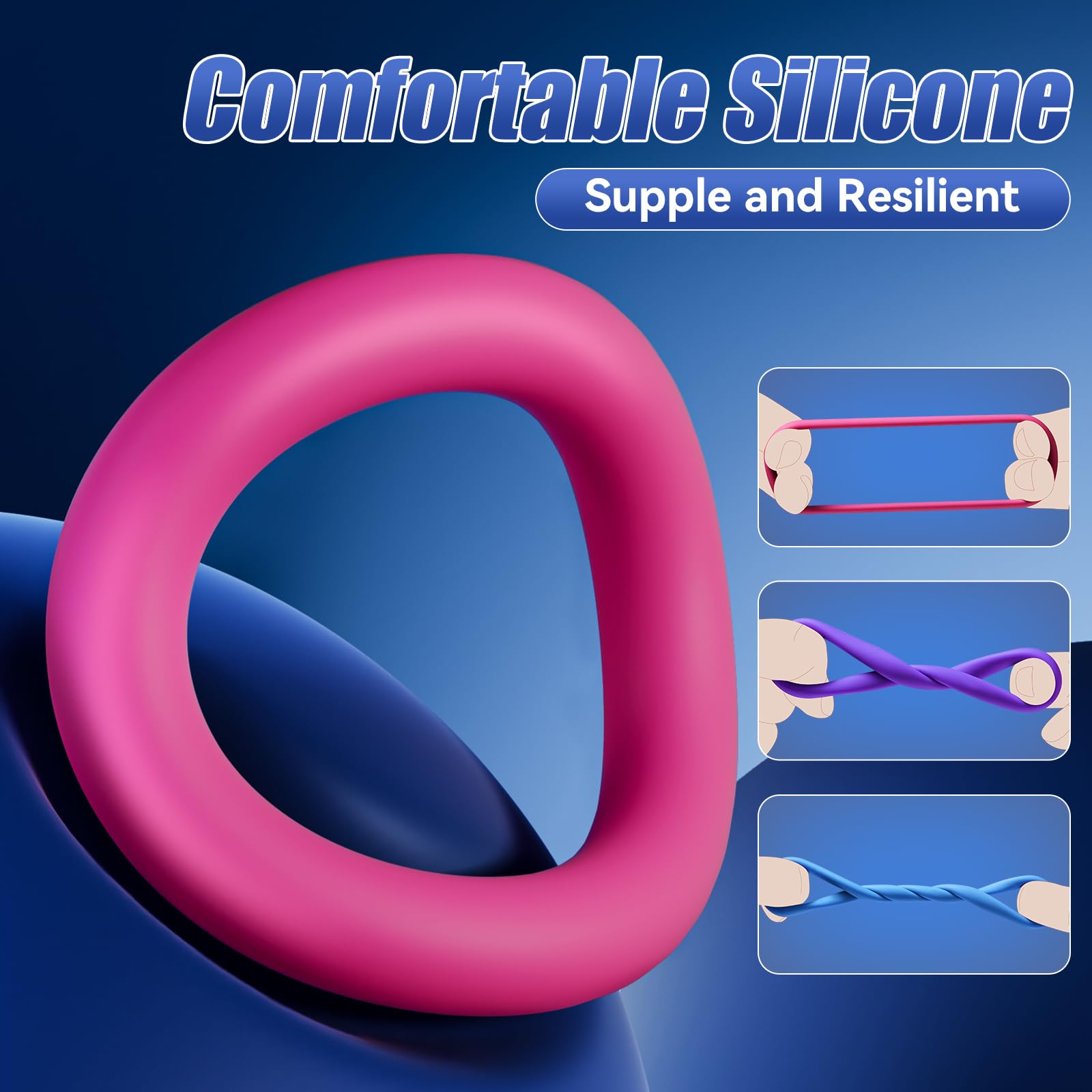 Sex Toys Silicone Penis Ring - Multi-Coloured Cockring Cock Sexual Stimulation Device with 3 Pcs Different Sizes for Erection En