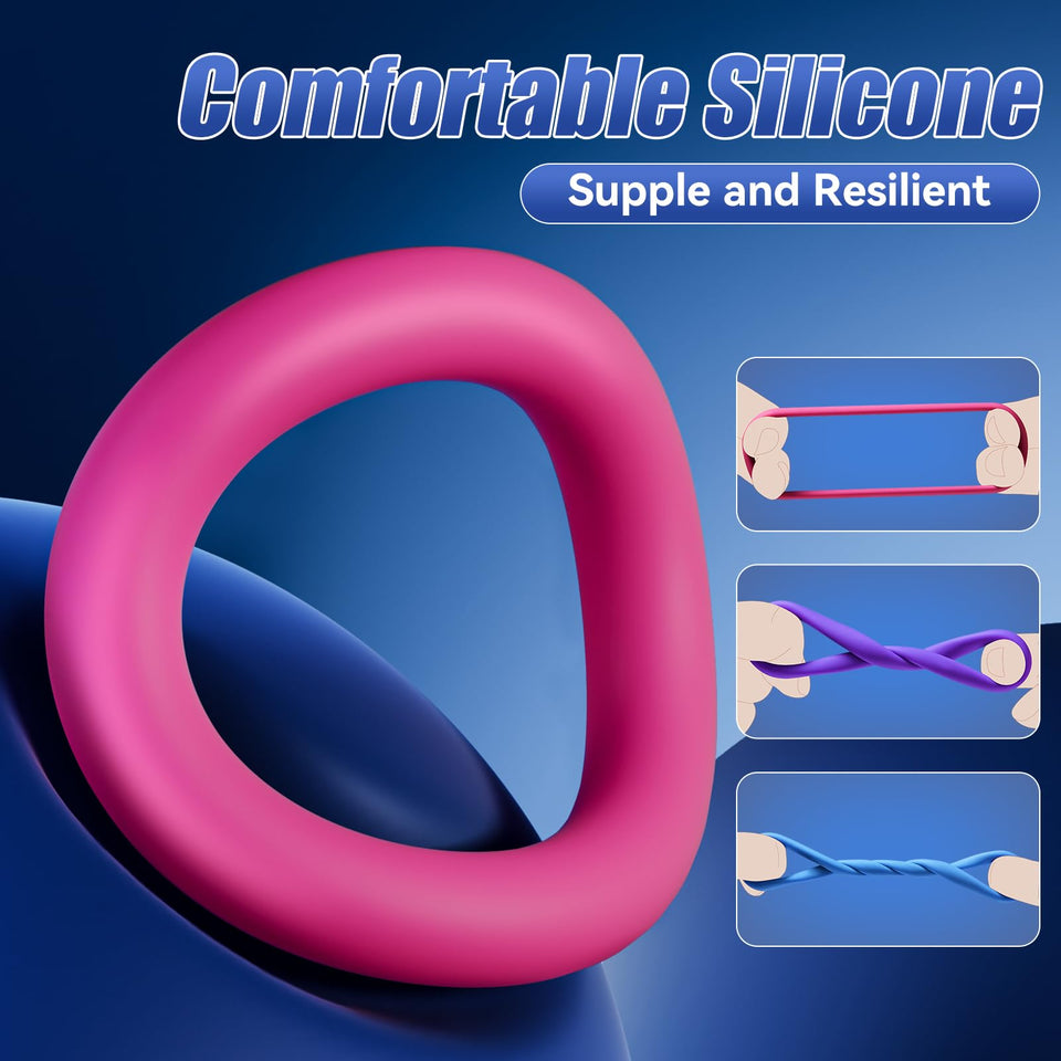 Sex Toys Silicone Penis Ring - Multi-Coloured Cockring Cock Sexual Stimulation Device with 3 Pcs Different Sizes for Erection En