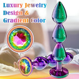 Metal Anal Beads Butt Plug Sex Toys for Men Women and Couples, Anal Trainer Pack of 3 Graduated Stainless Steel Adult Toys, Pros