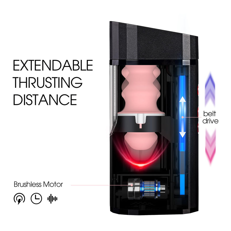 Automatic Male Masturbators Cup - Hands Free Visible Masturbator Cup Blowjob Machine with 10 Thrusting & 2 Realistic Sleeves & W
