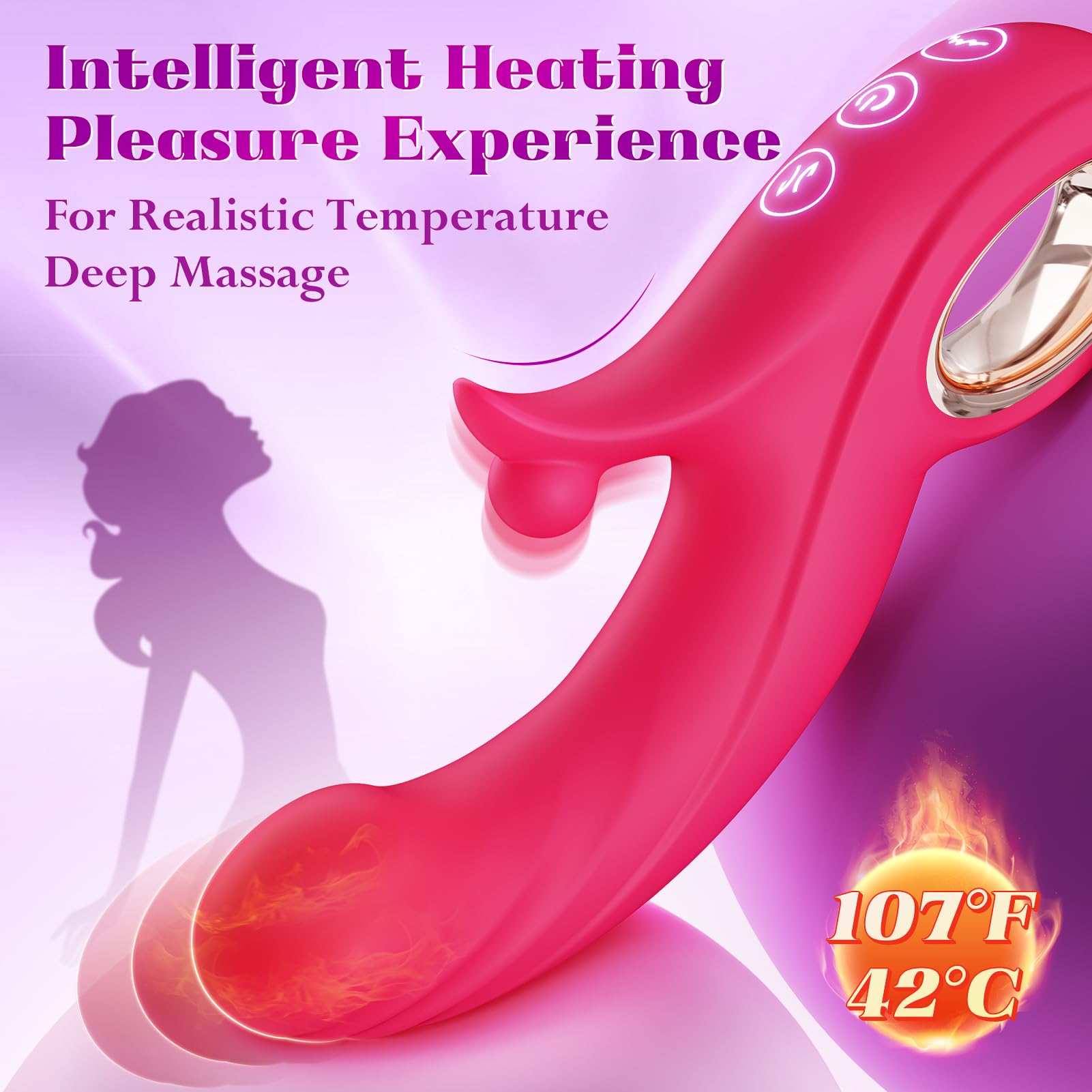 Toendi Thrusting Vibrator Rabbit Vibrators for Women - G Spot Vibrator Clitoral Sex Toys with 10 Vibrating 7 Thrust Modes & Heat