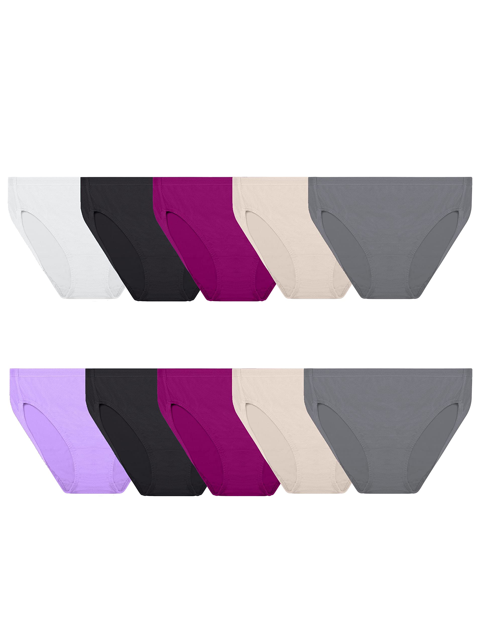 Fruit of the Loom Womens Breathable Underwear, Moisture Wicking Keeps You Cool & Comfortable, Available, Micro Mesh-Plus Size H