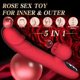 FUKRN Womens Sex Toys Thrusting Vibrator, Thrusting Dildo G Spot Vibrator Clitoral Stimulation Rose Sex Toy with 7 Licking & Thr