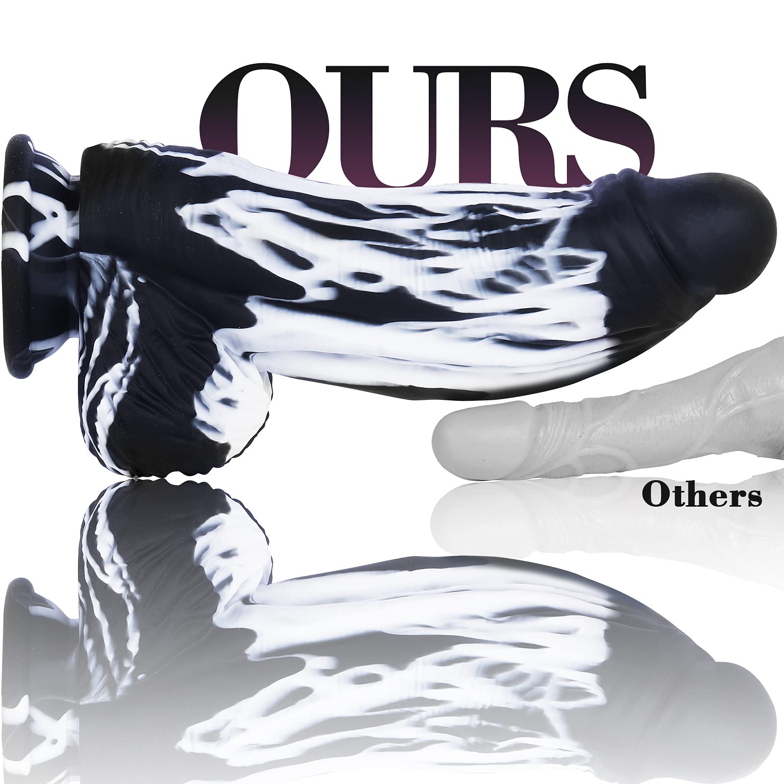 2.68 ' ' Diameter Huge Thick Dildo, 10 inch Monster Silicone Big Dildo with Strong Suction Cup for Hands-Free and Anal Play, G-s